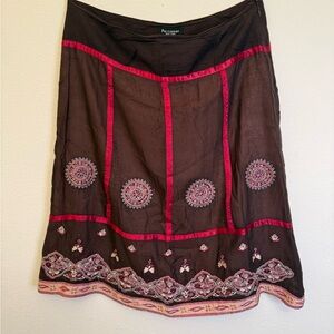 Persaman New York Connection Brown Skirt with Pink Accents